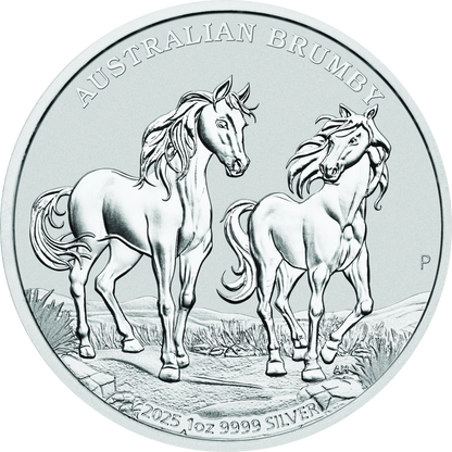 In Stock! 2025 Australia Brumby Horse BU 1 oz Silver Coin (08/01) - Options: Original Mint Packaging