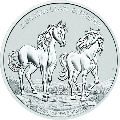 In Stock! 2025 Australia Brumby Horse BU 1 oz Silver Coin (08/01) - Options: Original Mint Packaging