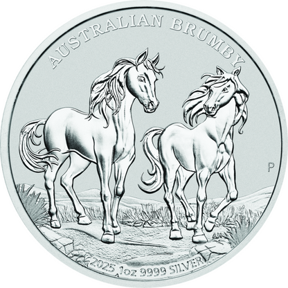 In Stock! 2025 Australia Brumby Horse BU 1 oz Silver Coin (08/01) - Options: Original Mint Packaging