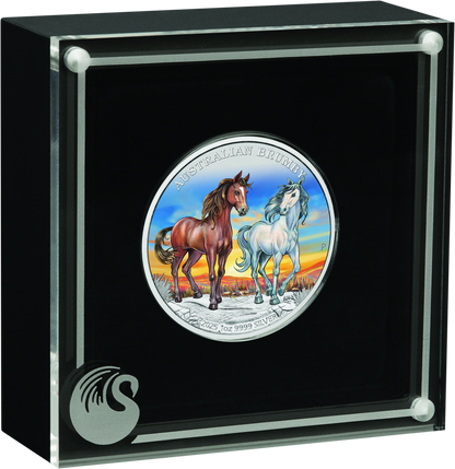 In Stock! 2025 Australia Brumby Horse Colorized 1 oz Silver Coin (08/01)