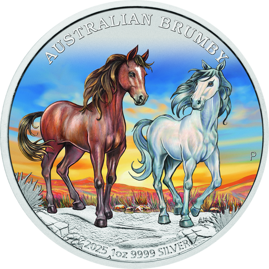 In Stock! 2025 Australia Brumby Horse Colorized 1 oz Silver Coin (08/01)