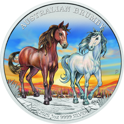 In Stock! 2025 Australia Brumby Horse Colorized 1 oz Silver Coin (08/01)