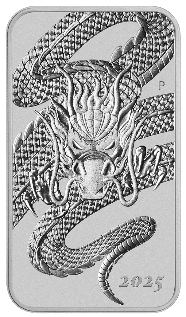 In Stock! 2025 Australia Dragon Bar PROOF 1 oz Silver Coin