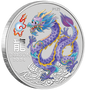 In Stock! 2024 1 oz .999 Silver Lunar Year of the Dragon Coin ANDA PERTH MONEY EXPO Lilac