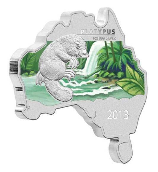 Special! 2013 Australian Map- Shaped Coin - Platypus - Only 6000 mintage