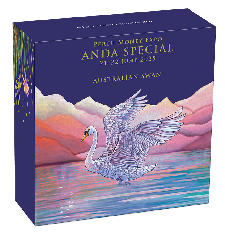 In Stock! 2025 Australia Swan Proof Perth ANDA Show 1 oz Silver Coin (05/20)