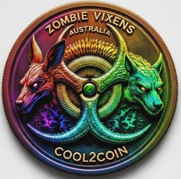 Zombie Vixens Cool2Coin Zombie Vixens 1st Release - Kookaburra "The Laughing Death" 33 Gram Copper Colorized Art Coin (10000 Mintage)