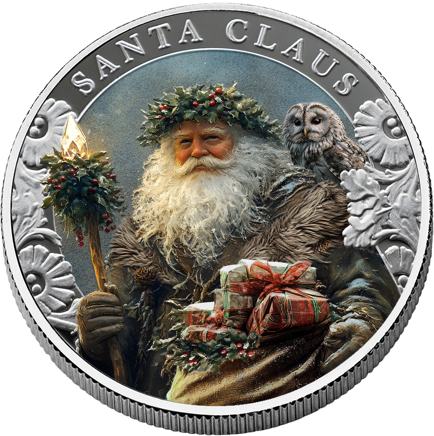 In Stock! 2025 Cameroon Santa Claus Colorized 1 oz Silver Coin