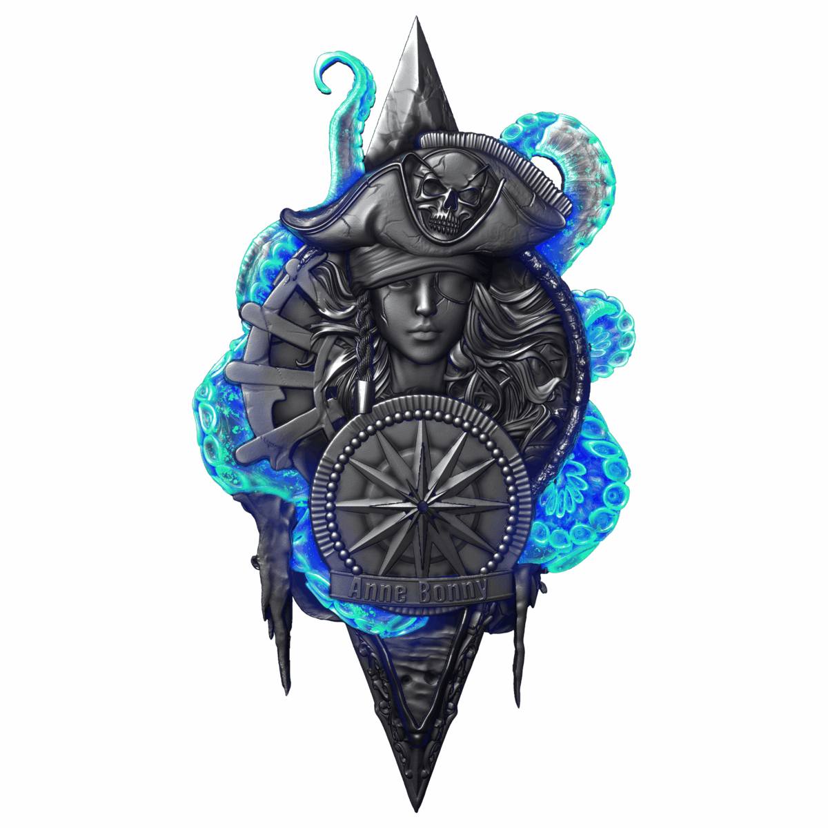 In Stock! 2026 Cameroon Pirates Flame of Defiance Anne Bonny 2 oz Silver Coin