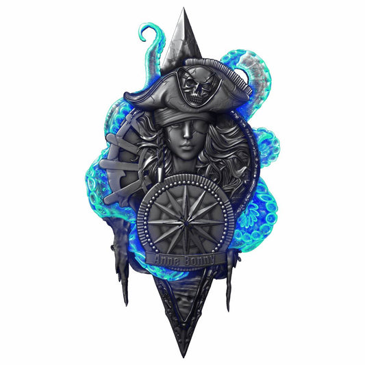 In Stock! 2026 Cameroon Pirates Flame of Defiance Anne Bonny 2 oz Silver Coin