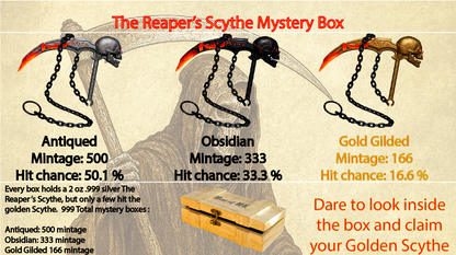 In Stock! 2025 Cameroon Reaper's Scythe 2 oz Silver Coin Mystery Box (08/12)