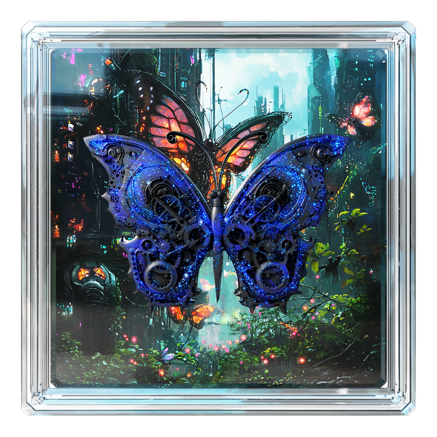 In Stock and Serial #2! 2025 Cameroon Steampunk Mech Butterfly 2 oz Silver Coin - Antique