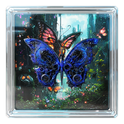 In Stock and Serial #2! 2025 Cameroon Steampunk Mech Butterfly 2 oz Silver Coin - Antique