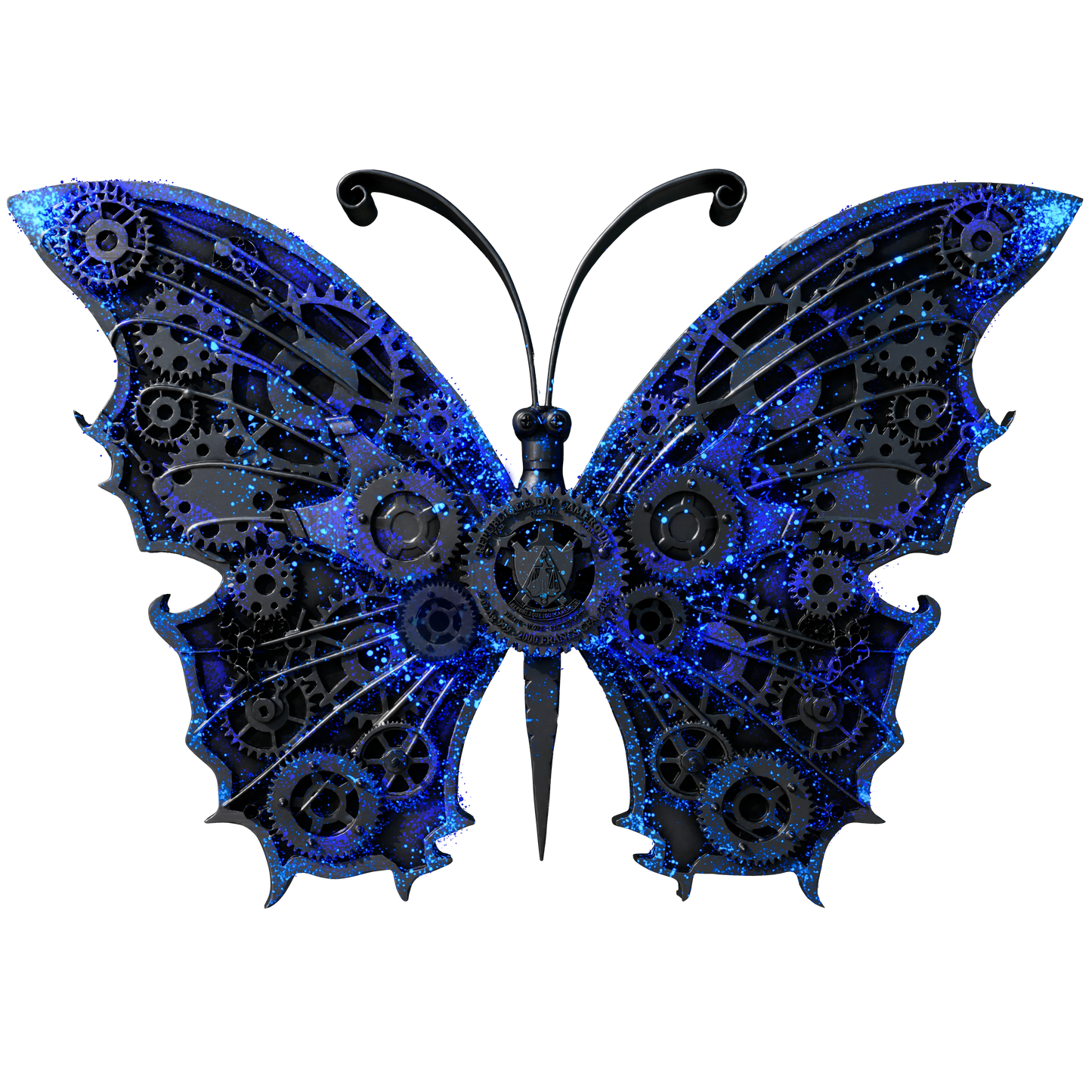 In Stock and Serial #2! 2025 Cameroon Steampunk Mech Butterfly 2 oz Silver Coin - Antique