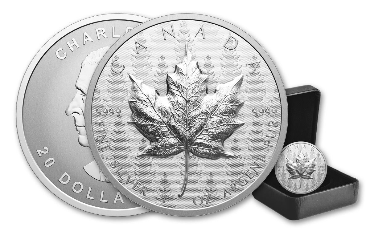 2024 Canada Maple Leaf UHR Pulsating Forest 1 oz Silver Coin