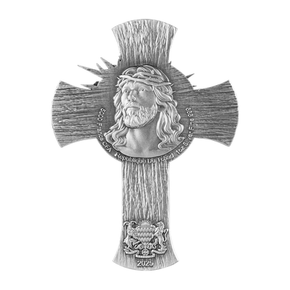 In Stock! 2025 Chad Jesus Cross Shaped 1 oz Silver Coin - Options: Original Mint Packaging