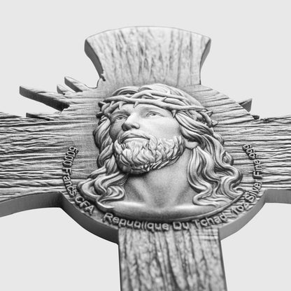 In Stock! 2025 Chad Jesus Cross Shaped 1 oz Silver Coin - Options: Original Mint Packaging