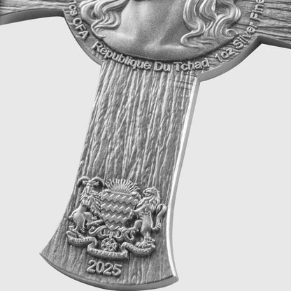 In Stock! 2025 Chad Jesus Cross Shaped 1 oz Silver Coin - Options: Original Mint Packaging