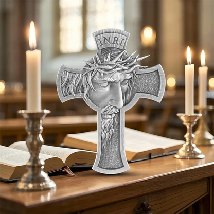 In Stock! 2025 Chad Jesus Cross Shaped 1 oz Silver Coin - Options: Original Mint Packaging