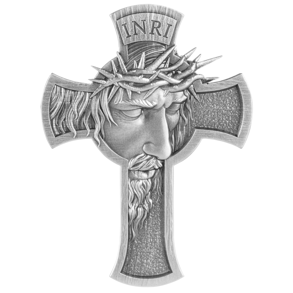 In Stock! 2025 Chad Jesus Cross Shaped 1 oz Silver Coin - Options: Original Mint Packaging