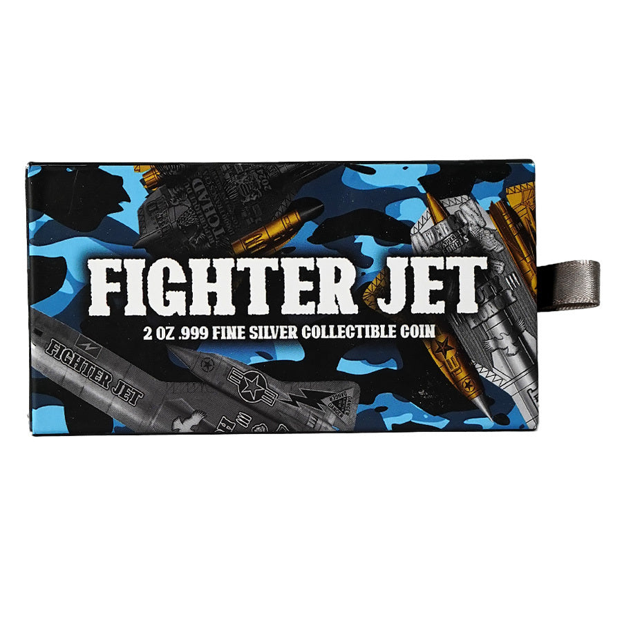 2024 Chad Fighter Jet Shaped Antiqued 2 oz Silver Coin