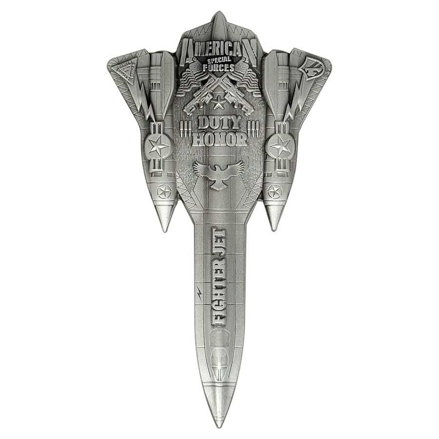 2024 Chad Fighter Jet Shaped Antiqued 2 oz Silver Coin