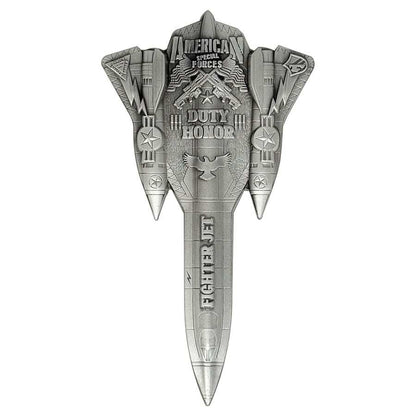 2024 Chad Fighter Jet Shaped Antiqued 2 oz Silver Coin