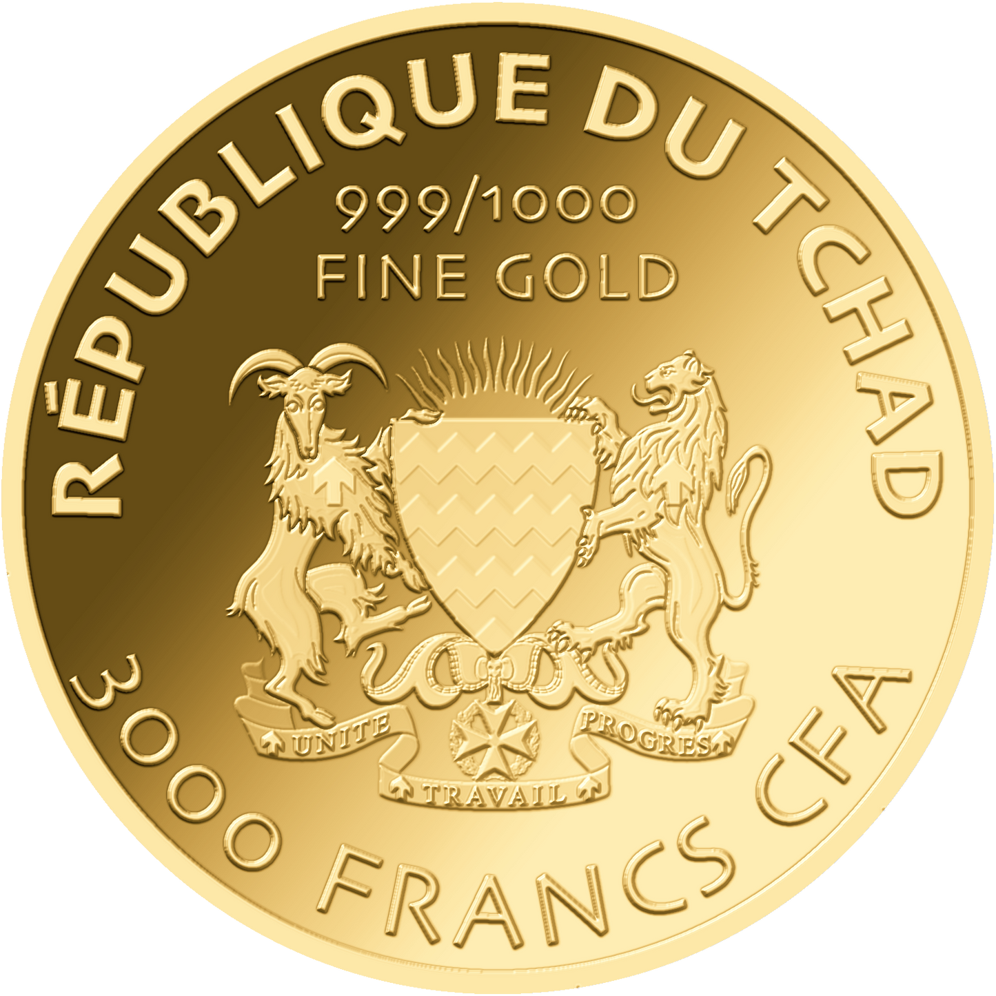In Stock! Chad Guardian Angel 1/1000 oz Gold Coin in Card