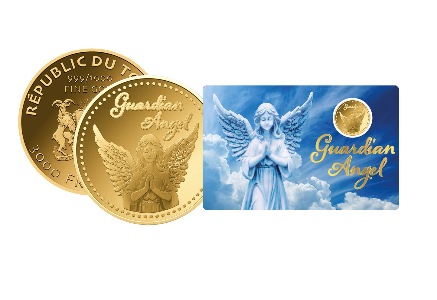 In Stock! Chad Guardian Angel 1/1000 oz Gold Coin in Card