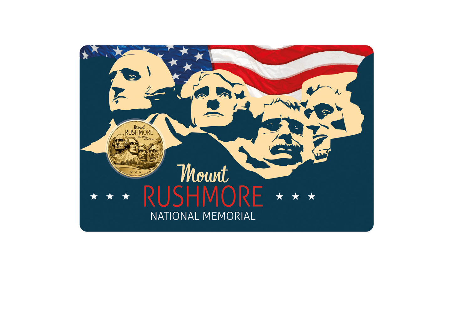 In Stock! Chad Mount Rushmore 1/1000 oz Gold Coin in Card