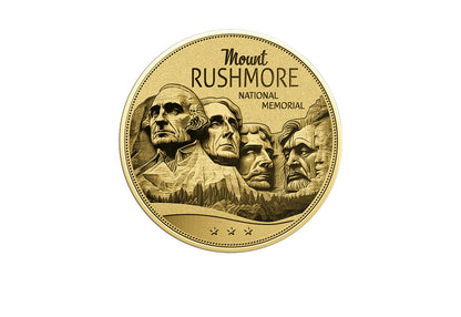 In Stock! Chad Mount Rushmore 1/1000 oz Gold Coin in Card