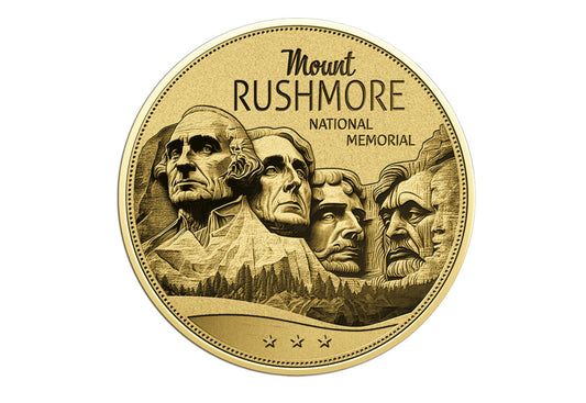 In Stock! Chad Mount Rushmore 1/1000 oz Gold Coin in Card