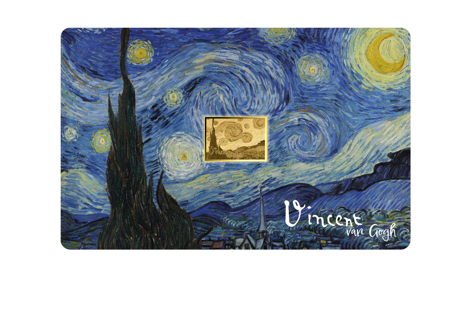 In Stock! Chad Vincent Van Gogh Starry Night 1/1000 oz Gold Coin in Card (03/18)