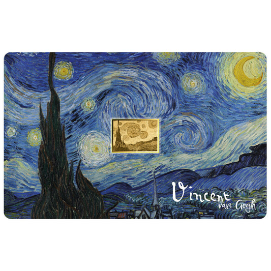 In Stock! Chad Vincent Van Gogh Starry Night 1/1000 oz Gold Coin in Card (03/18)