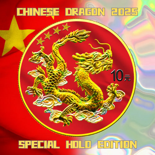 In Stock! 2025 China Dragon Special Holo Edition 1 oz Silver Coin (10/09)