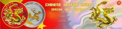 In Stock! 2025 China Dragon Special Holo Edition 1 oz Silver Coin (10/09)