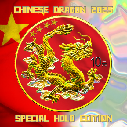 In Stock! 2025 China Dragon Special Holo Edition 1 oz Silver Coin (10/09)