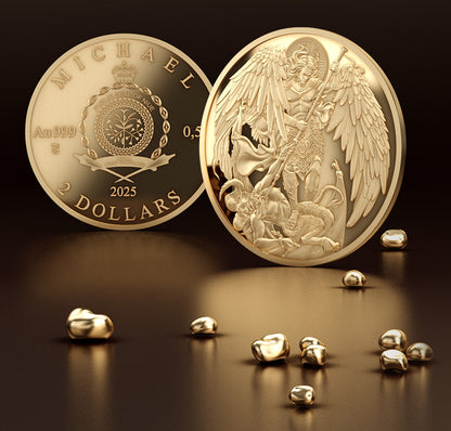 2025 Niue Archangel Michael Proof 0.5g Gold Coin