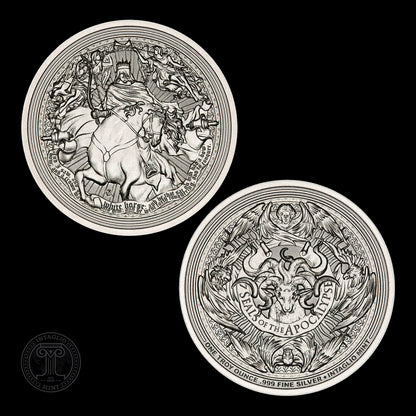 New Series! Estimate: Intaglio Mint Seven Seals of the Apocalypse - White Horse 1 oz Silver Round (08/03)