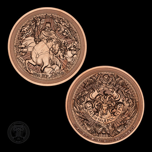 Intaglio Mint Seven Seals of the Apocalypse - White Horse 1 oz Copper Round (08/03)