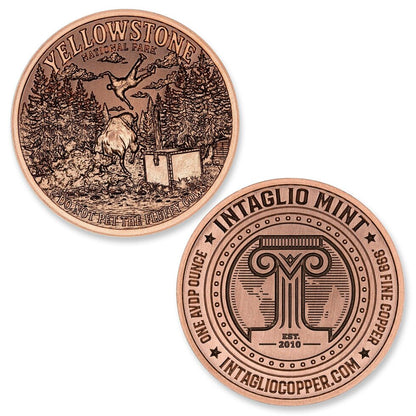 Intaglio Mint Yellowstone NP - Don't Pet the Fluffy Cows 1 oz Copper Round (08/07)