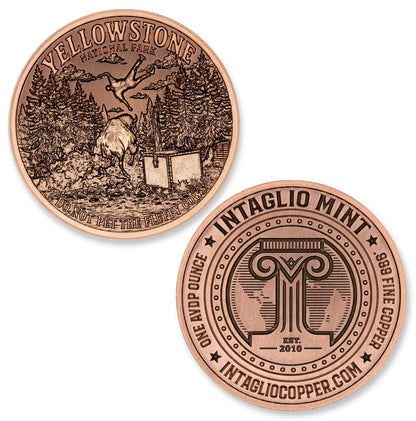 Intaglio Mint Yellowstone NP - Don't Pet the Fluffy Cows 1 oz Copper Round (08/07)