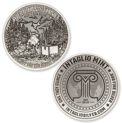 Estimate: Intaglio Mint Yellowstone NP - Don't Pet the Fluffy Cows 1 oz Silver Round (08/07)