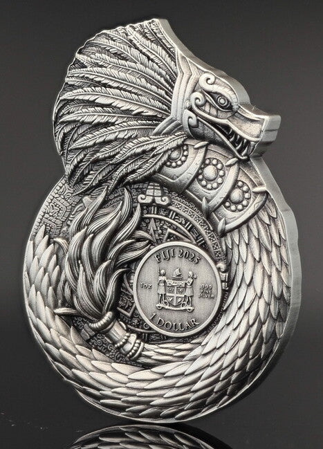 In Stock! 2025 Fiji Aztec Mayan Dragons of the World 1 oz Silver Coin NGC MS 70