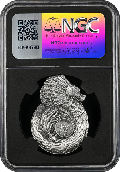 In Stock! 2025 Fiji Aztec Mayan Dragons of the World 1 oz Silver Coin NGC MS 70