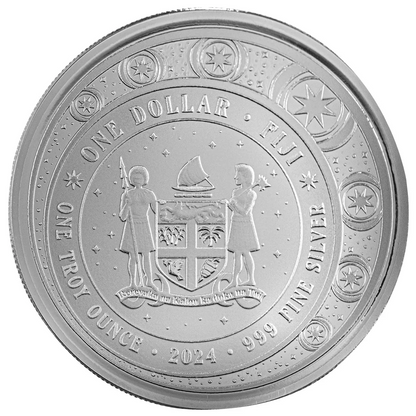 In Stock! 2024 Fiji Unicorn BU Alpha Strike 1 oz Silver Coin in Card