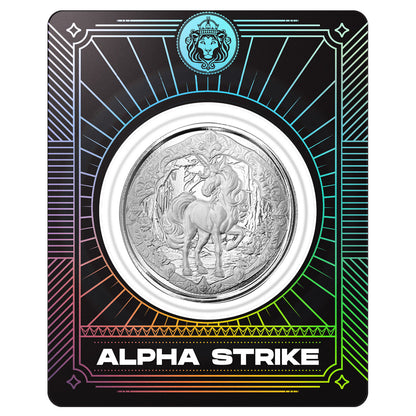 In Stock! 2024 Fiji Unicorn BU Alpha Strike 1 oz Silver Coin in Card