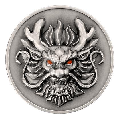 In stock! 2024 Fiji Year of the Dragon 3D UHR Antiqued 1 oz Silver Coin - Options: Original Mint Packaging