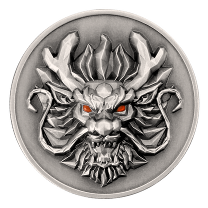 In stock! 2024 Fiji Year of the Dragon 3D UHR Antiqued 1 oz Silver Coin - Options: Original Mint Packaging