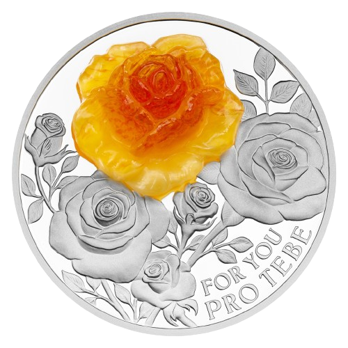 In Stock! 2024 Niue 3D CRYSTAL ROSE FLOWER 1 Oz Silver Coin